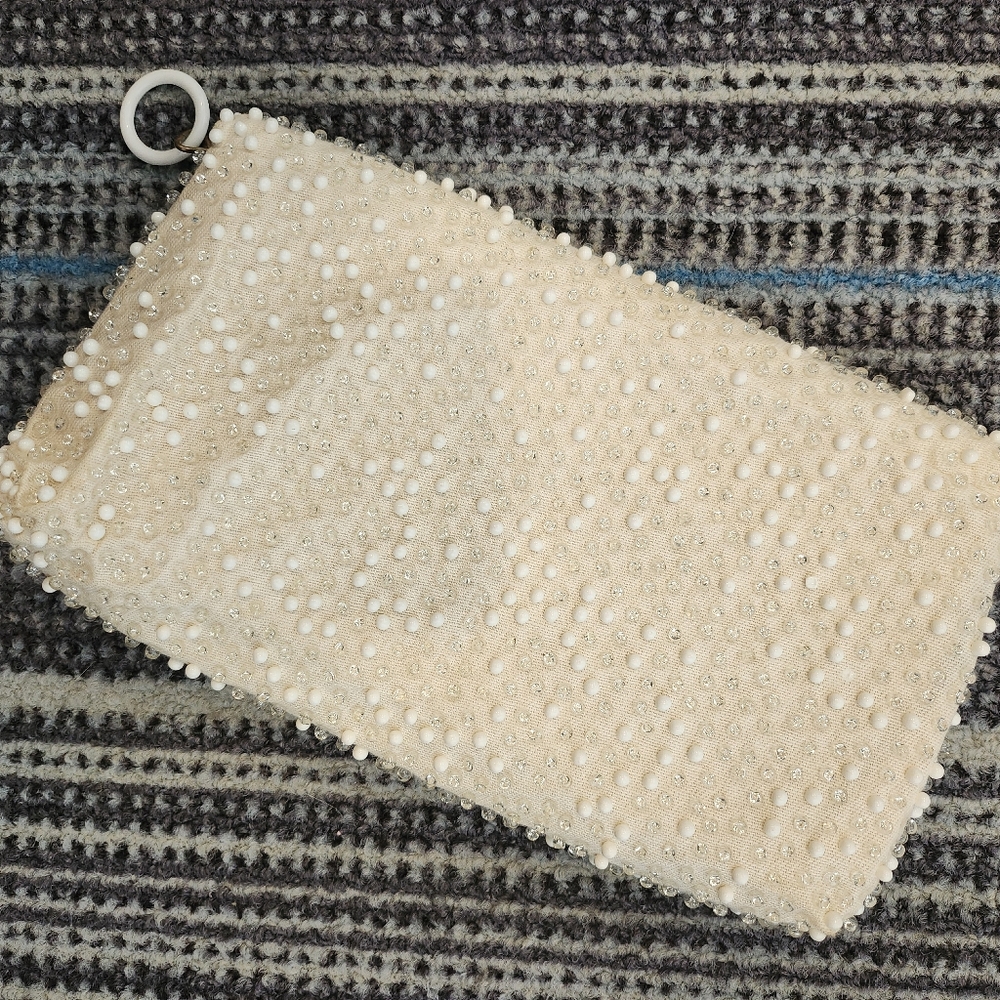 Vintage Corde-Bead By Lumered Hand Beaded Clutch Wallet Made in USA - Picture 10 of 14
